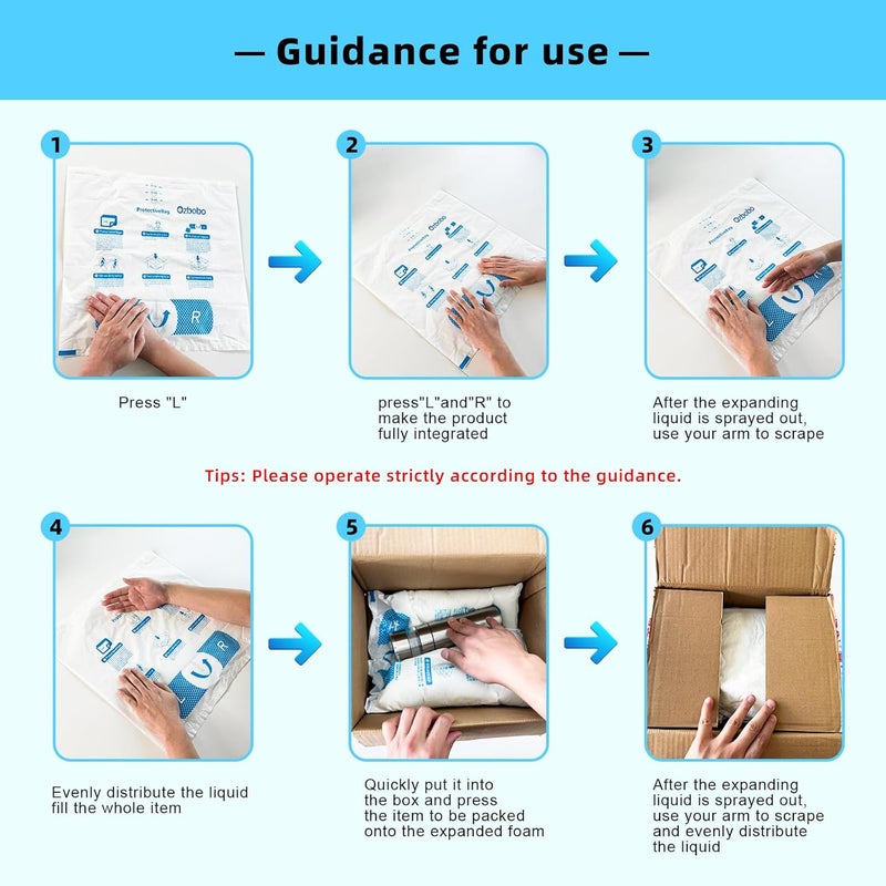 Ozbobo 4 pcs 18''*18'' Expanding Foam Packing For Shipping PC & Valuables & Fragile Moving Supplies For Irregular-Shaped Items Shockproof Bubble Wrap for moving Applied For Industrial Private Dual Use - Image 4